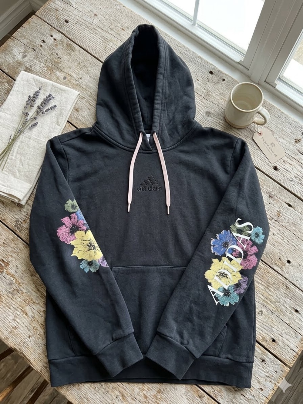 Hooded Sweatshirt - adidas ! Small floral
